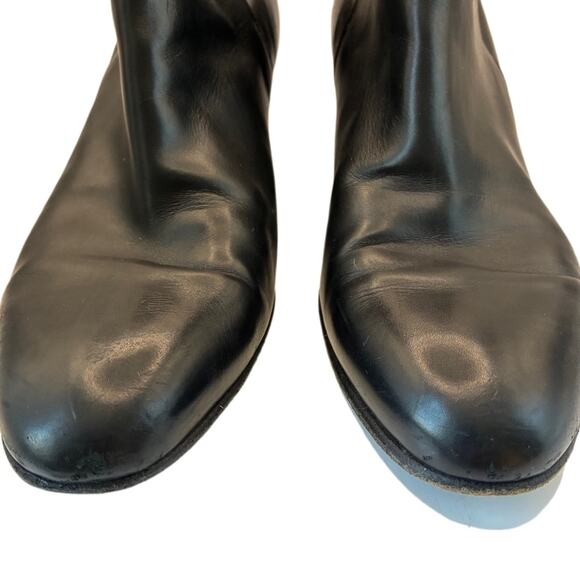 VINCE Harriet Leather Boot Ankle Booties Almond Toe in Black Leather Size 11 - Picture 4 of 10